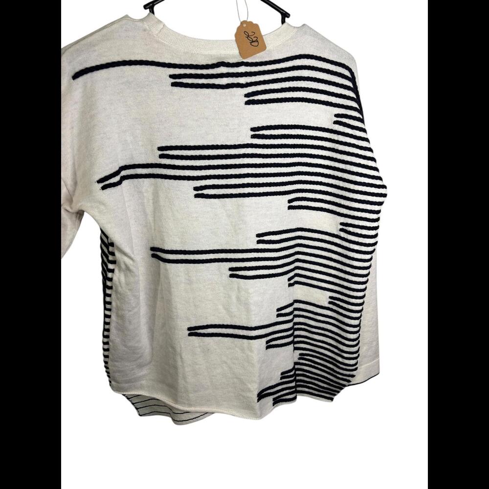 NIC+ZOE Striped Knit Sweater - White Multi XS - Picture 2 of 4
